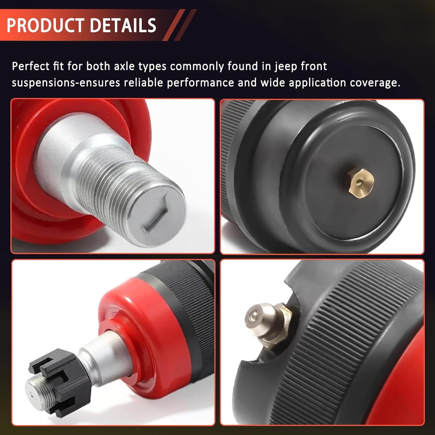 10626 Heavy Duty Ball Joints Compatible with Jeep Wrangler 2007-2018 JK Dana 30 & Dana 44 Axles