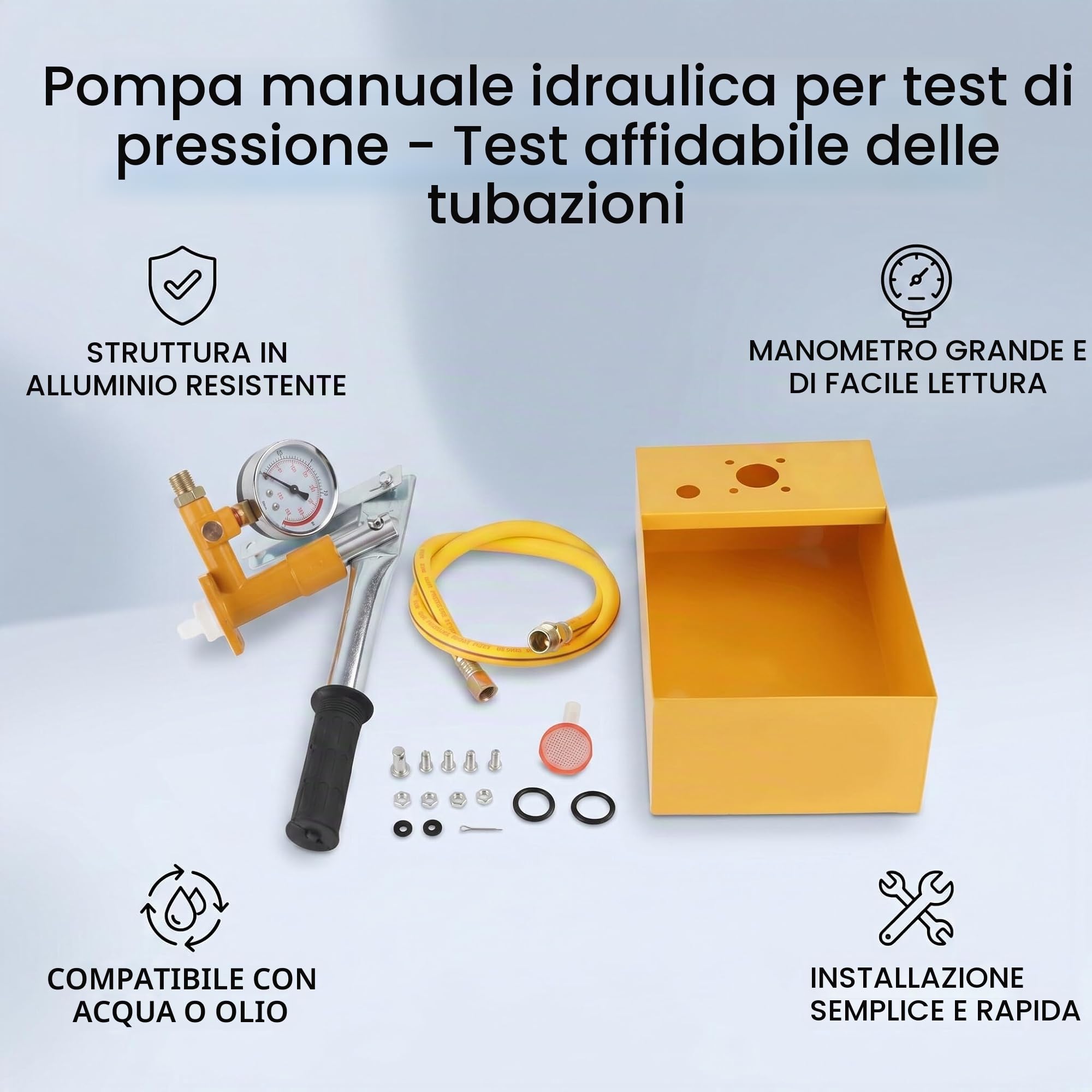 2.5Mpa 25Kg Manuale Idraulico 13L Alta Pressione Idraulica Manuale Pompa di Prova Idrostatica Pressione Dell'acqua Strumento Tester Pipeline