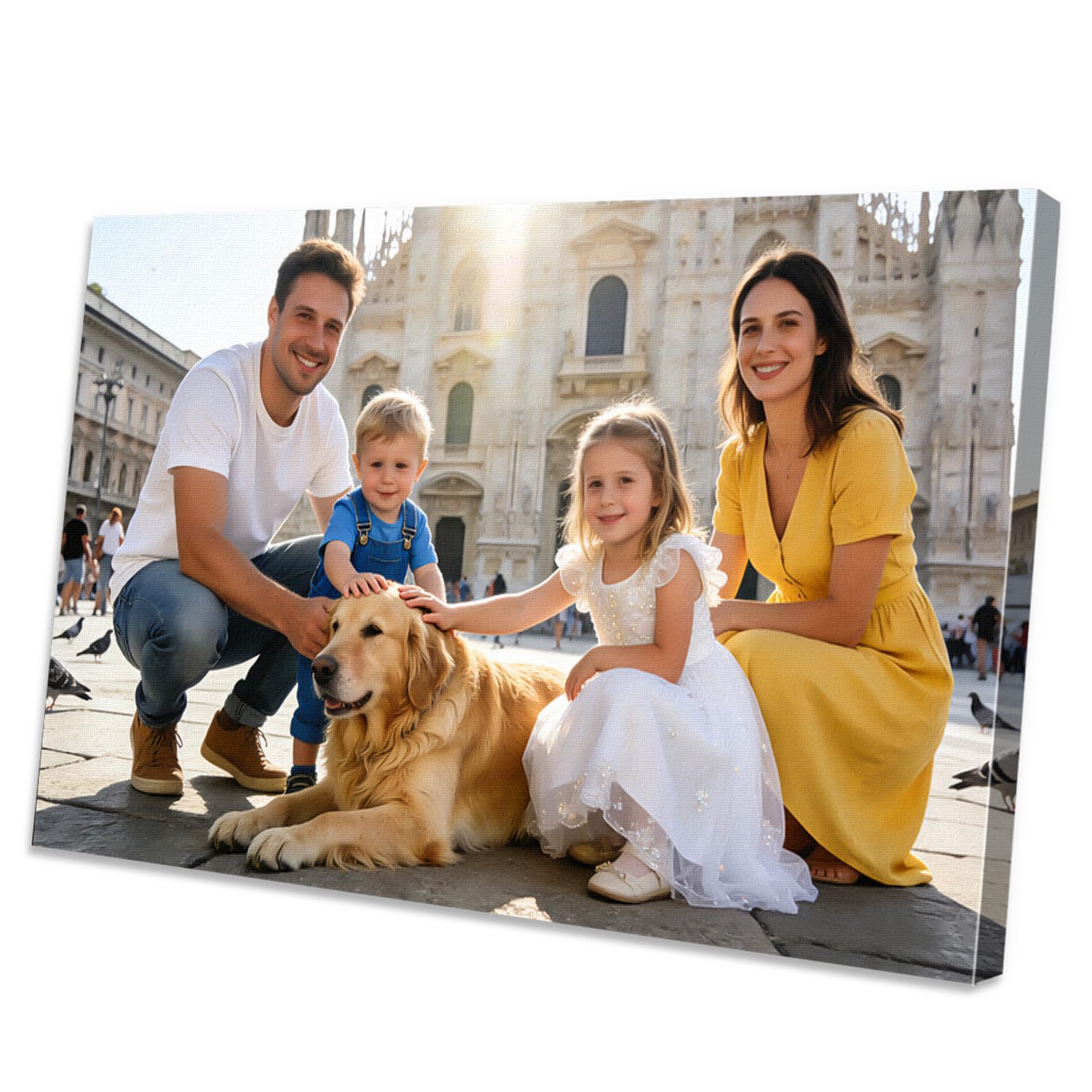 Personalised Canvas Photos 40x60cm(16x24in),Customised Photo Printing with DIY Frame,Custom Poster Canvas Personalised Photo Gifts for Women,Kid,Pet,Friends,Birthday Gift,Holiday Memory,Home Decor