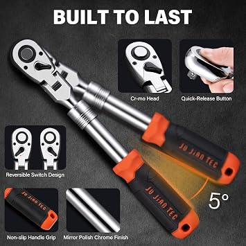 3-Piece Flex-Head Ratchet Set, 1/4, 3/8, 1/2 Drive