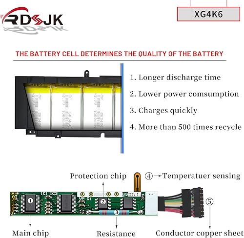 Miniatura 4 de XG4K6 01RR3 F8CPG 5XJ6R Batería para portátil Dell XPS 17 9700 9710 9720 9730 Precision 5750 5760 5770 XPS 17-9700-D1741S 17-9700-D1761S Serie TS