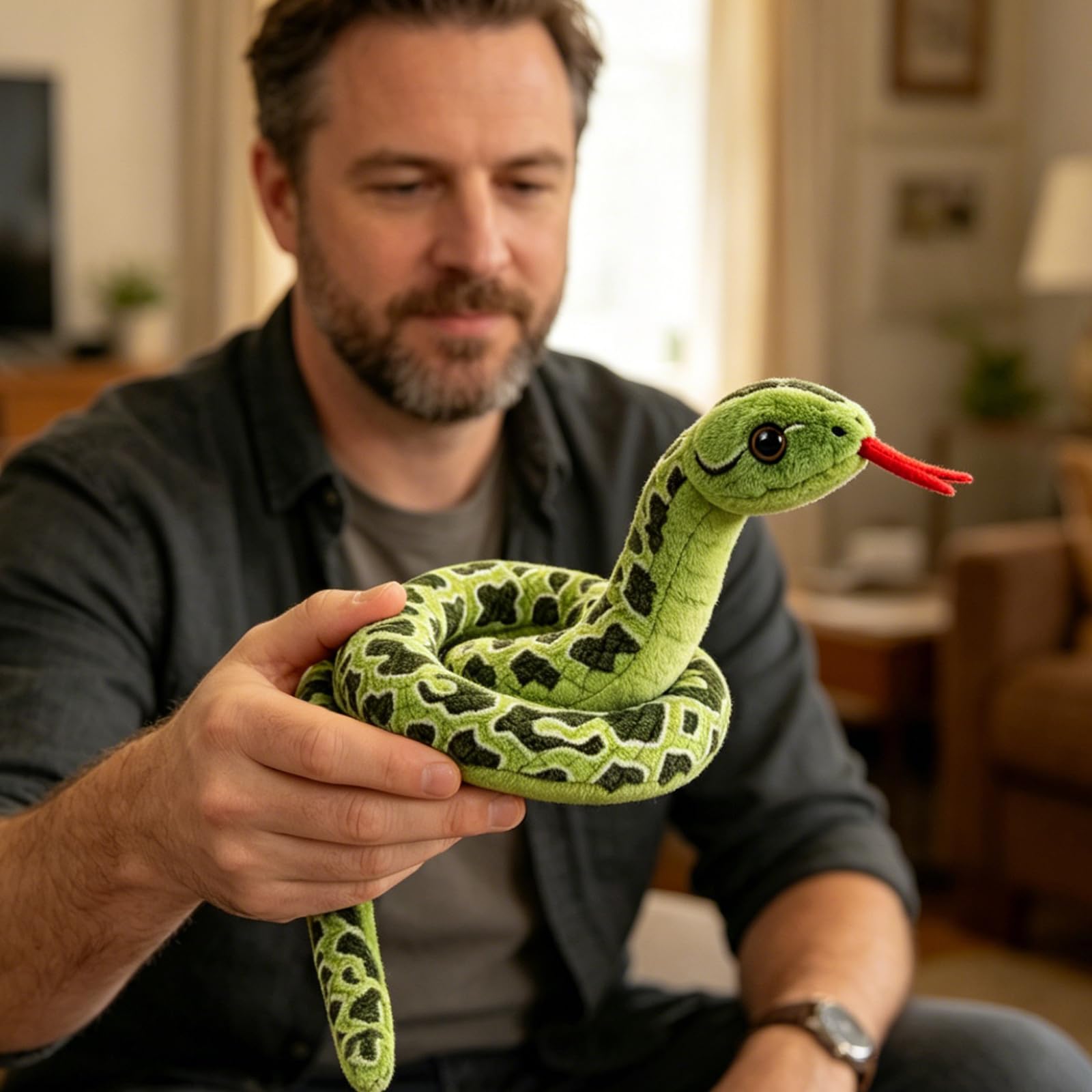 Snake Toy, Realistic Snake Plush for Decoration and Fun, Lifelike Green Snake with 100cm Length, Detailed Texture for Prank Use and Home Accent — view 7