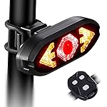 Bike Tail Light with Turn Signals Wireless Remote Control Waterproof Bicycle Rear Light Back USB Rechargeable Ultra Bright Safety Warning Cycling Taillight for Night