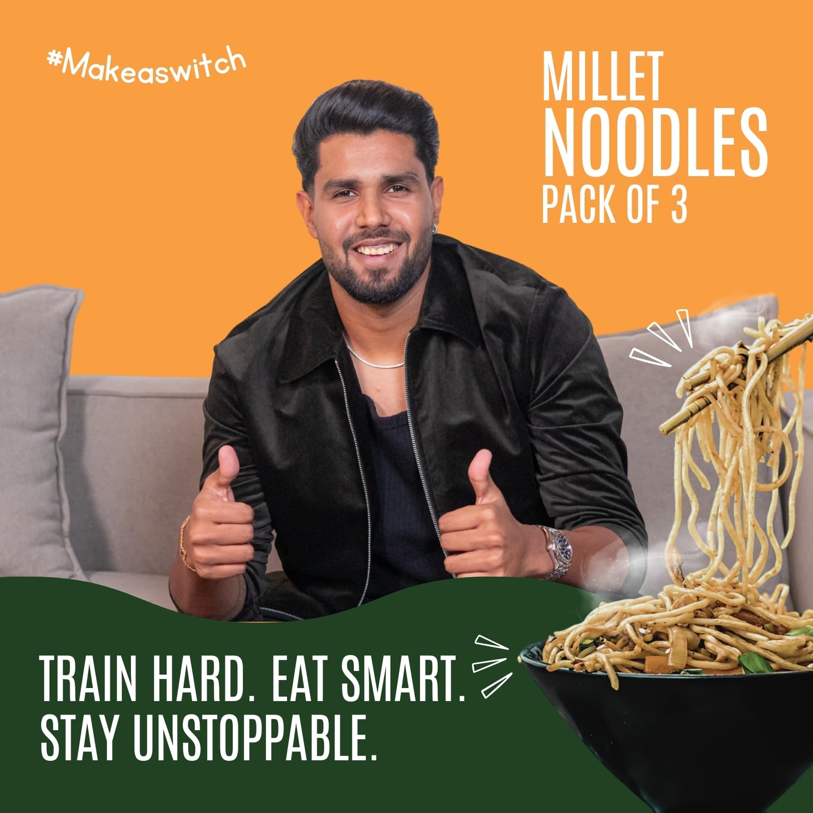 Healthy Master Millet Noodles and Vermicelli Combo 590 gm | No Maida, No MSG | Not Fried | Ready to Cook | Vegan | Healthy Noodles for Kids & Adults (Ragi 200 g, Millet 200 g, Vermicelli 190 g) 1