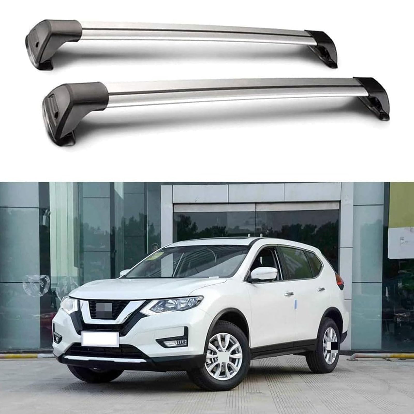 Baca de Coche para Nissan X-Trail 2017 2018 2019 2020 2021 2022, Portaequipajes con Cerradura Barras Transversales Ajustables Barras de Techo Portaequipajes.