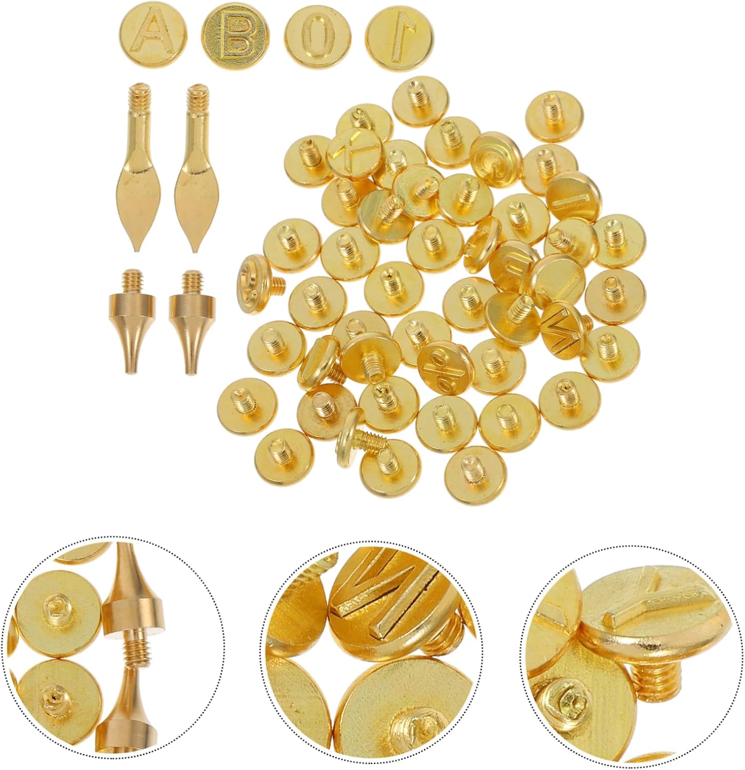DIYEAH 56pcs DIY Wood Carving Kit Letter Stamping Set Wood Burning Tool Number and Letter Heads Portable Embossing Kit for Crafts
