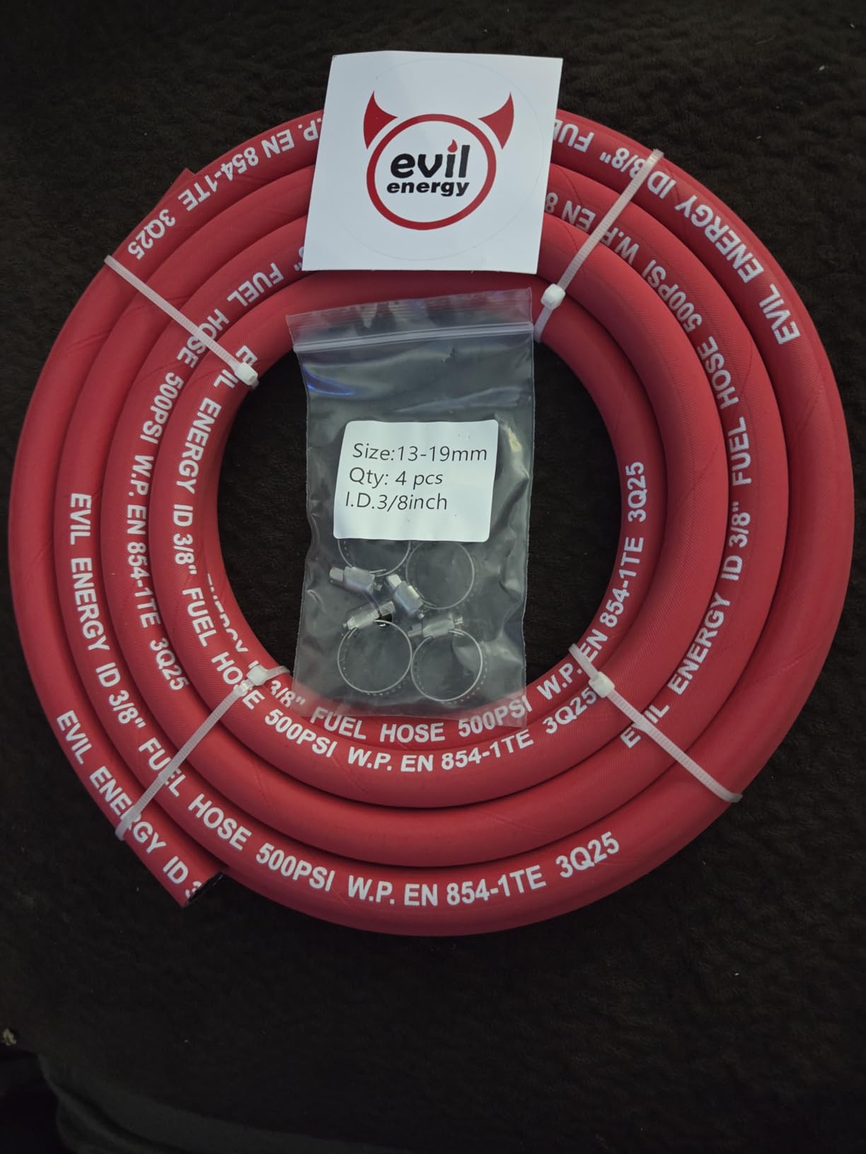 EVIL ENERGY Push Lock Fuel Hose for Auto Fuel Systems Engines