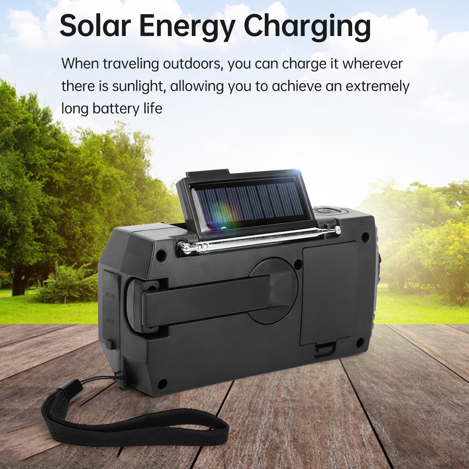 Radio d'urgence,Radio Solaire AM/FM avec Dynamo à manivelle, Chargeur USB Rechargeable 4000 mAh, Alarme SOS et Lampe Torche LED, idéale pour la Maison, Le Camping et la randonnée