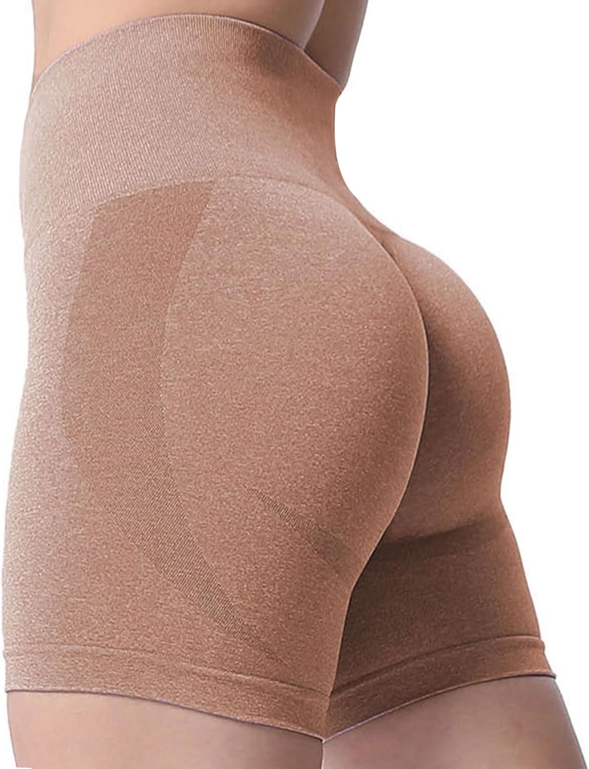 Aoxjox Booty Contour Seamless Workout Biker Shorts for Women Tummy Control High Waisted Athletic Running Yoga Short 5"