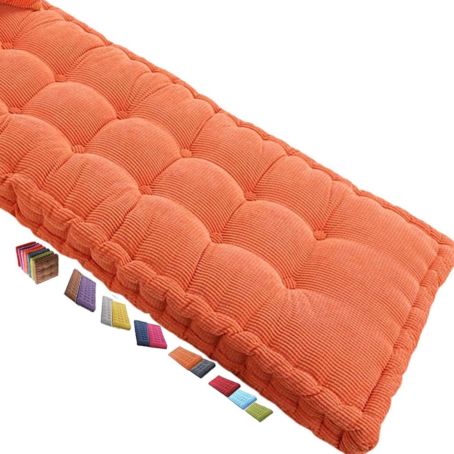 Bench Cushion for Outdoor/Indoor Furniture,8-10cm Thick Garden Bench Pad Cushions 90/100/120/150/180cm×30/35/40/50cm,for Bay Windows,Long Chairs,Sofas&Porch Furniture(Orange,71x20in)