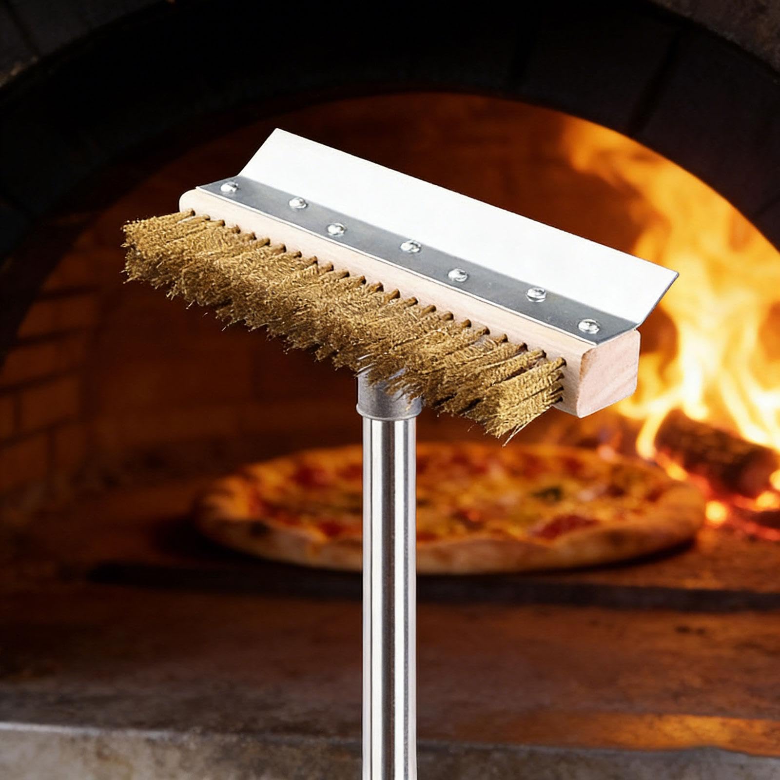 Cabezal de Cepillo de Alambre para Limpiar Hornos de Pizza, Portátil, Versátil, Cepillo para Parrilla para Acampar, Restaurantes, Cocinas Y