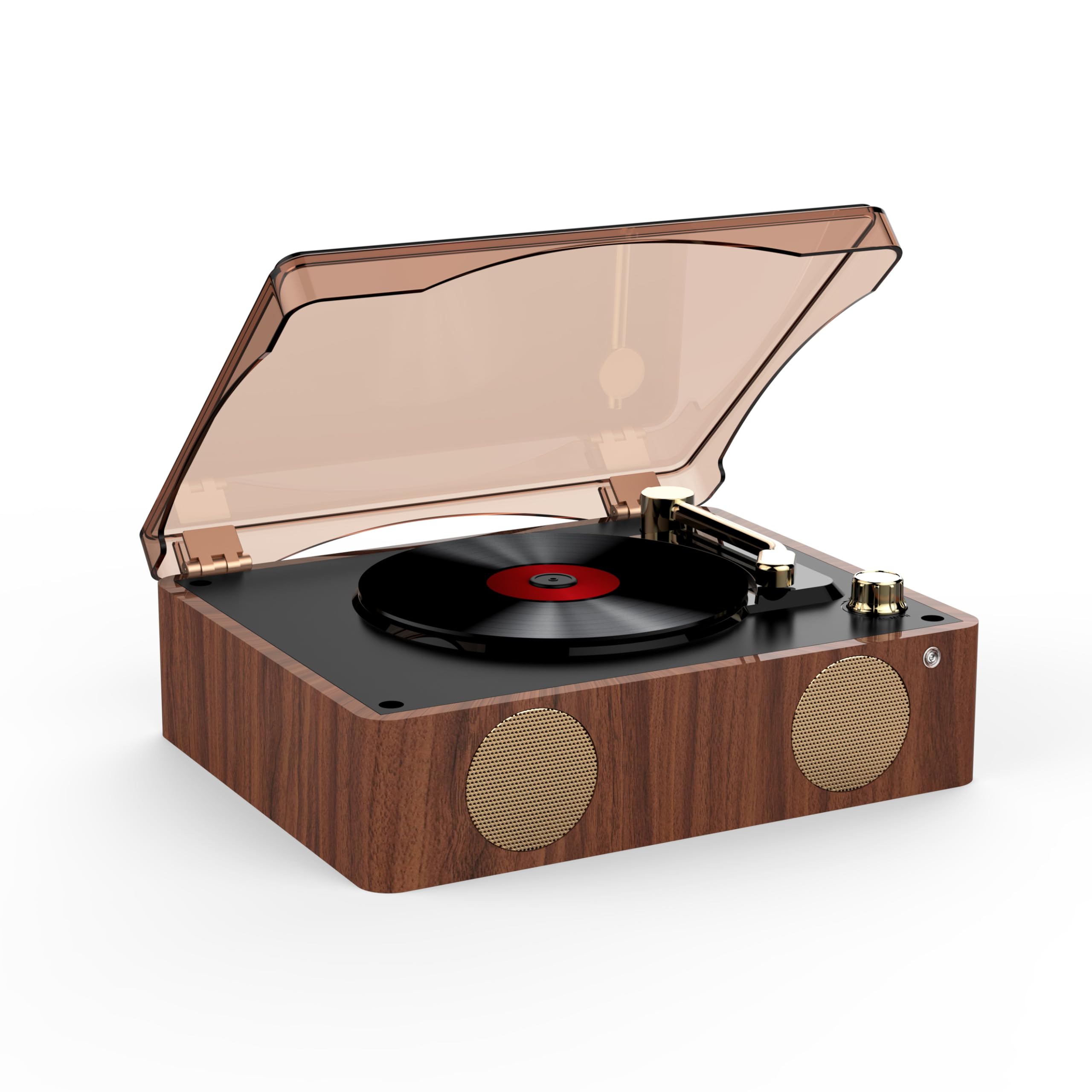 2500mAh CD Player Portable, Retro CD Bluetooth Player with Dual Speakers for Home/Car, Wood Boombox Rechargeable Player with Remote Control,USB Type-c