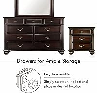 Vista 8 de 24/7 Shop at Home Syracuse - Juego de dormitorio de 6 piezas, tamaño Queen, nogal