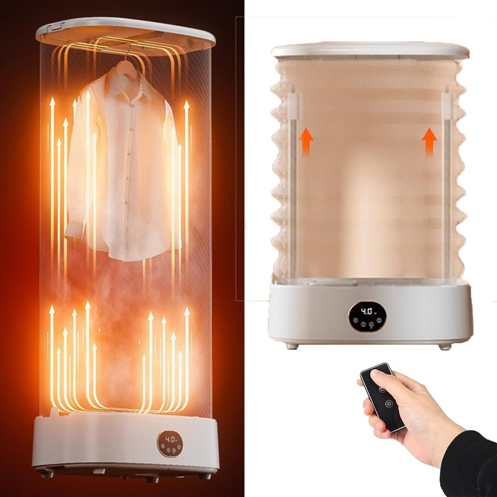 Mini Secadora De Ropa, PequeñA Secadora EléCtrica Plegable, Secadoras Con Bomba De Calor, Secadora PortáTil Para Apartamentos, De Viaje Con FuncióN De Temporizador Y Control Remoto