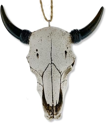 Adorno de calavera de vaca - Cabeza de buey cabeza de buey decoración navideña de cuerno largo