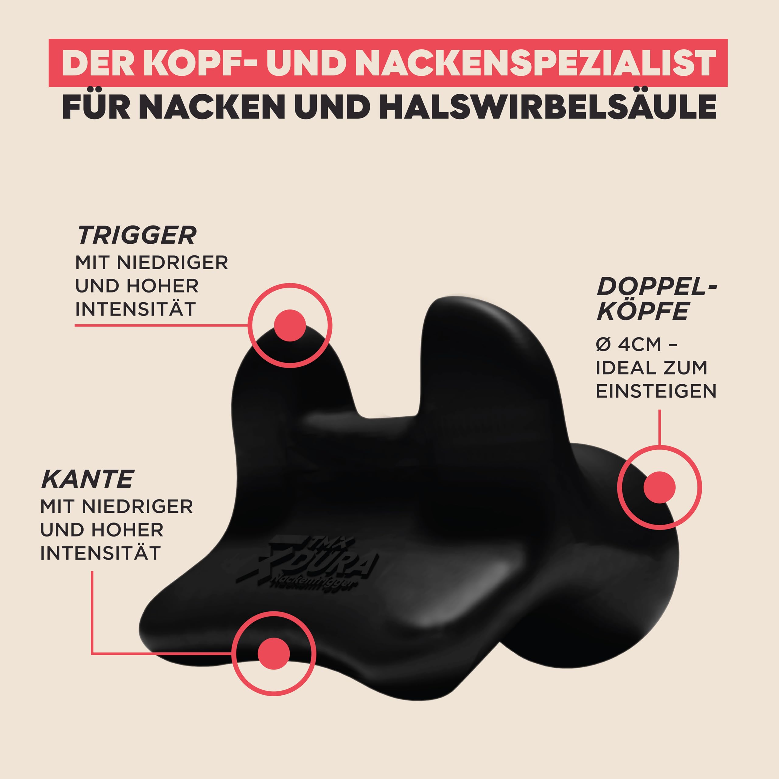 TMX® Komplett-Bundle | Massage-Set | Akupressur gegen muskuläre Schmerzen | Schmerzpunktmassage | Triggerpunktdrücker | Triggerpoint-Massage | 5 Trigger-Tools in einem Set
