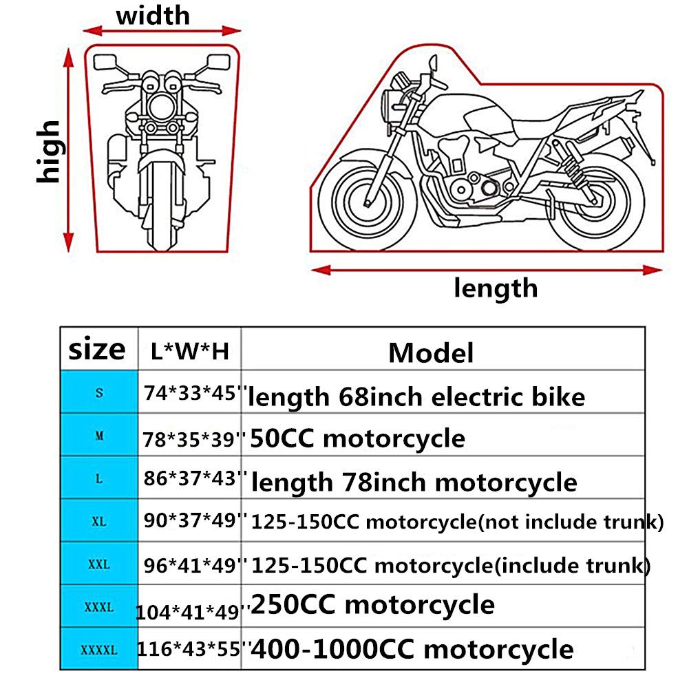 PURRL Cubierta para Motocicleta Cubierta para Motocicleta Mobility Scooter Cubiertas para Lluvia Cubiertas para Scooter Cubiertas para Motocicleta para Almacenamiento Exterior Cubierta para Scooter