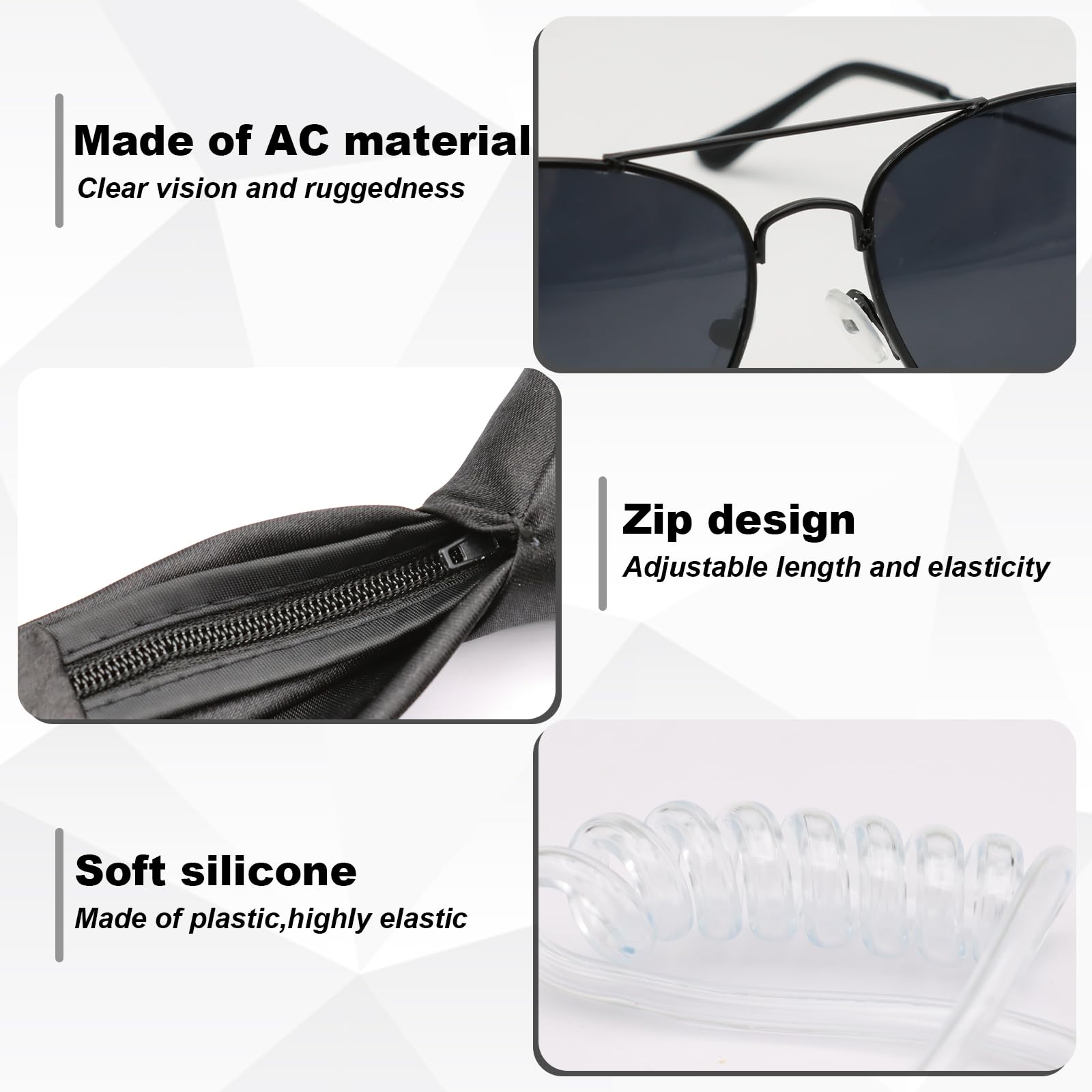 KASURE 5Pcs Men in Black Costume, Secret Agent Costume Accessories Set, With Sunglasses, Ties, Bow Ties, Id Card Holders - Image 3