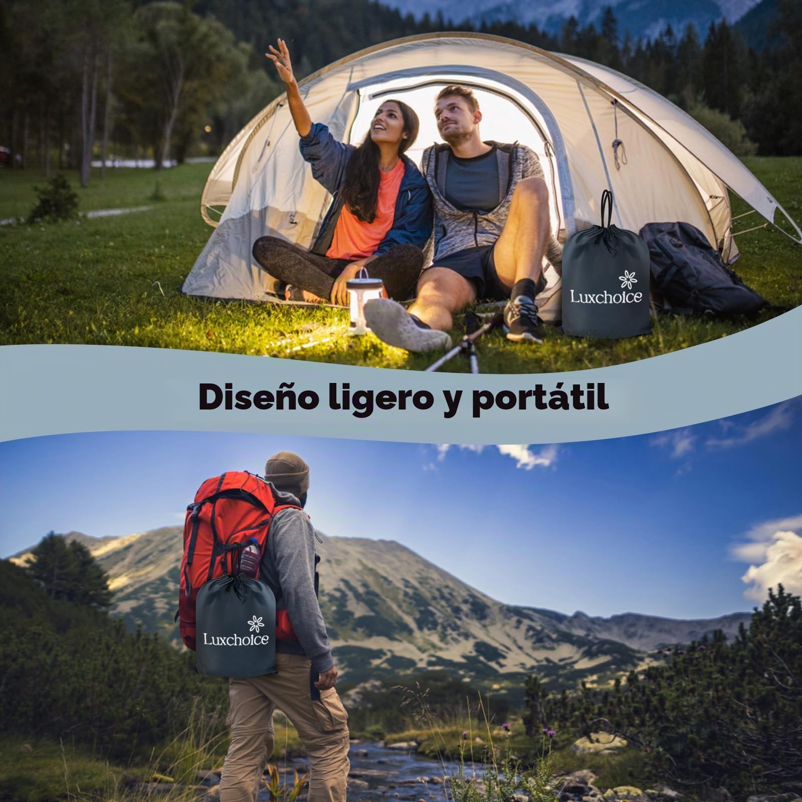 Luxchoice Cama de Aire Camping Colchón Inflable Autoinflable con Bolsa de Viaje Bomba Portátil Recargable para Invitados En El Viajes Camping o en Casa