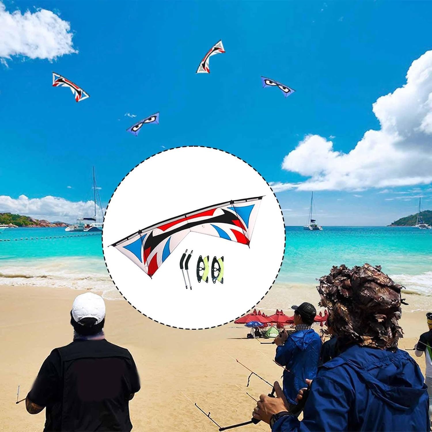 Cometa Acrobática De 4 Líneas para Adultos, Fácil De Volar, Grande, Resistente, Profesional, para Jardín, Actividades Al Aire Libre, Viajes, Fiesta En La Playa, Recuer B