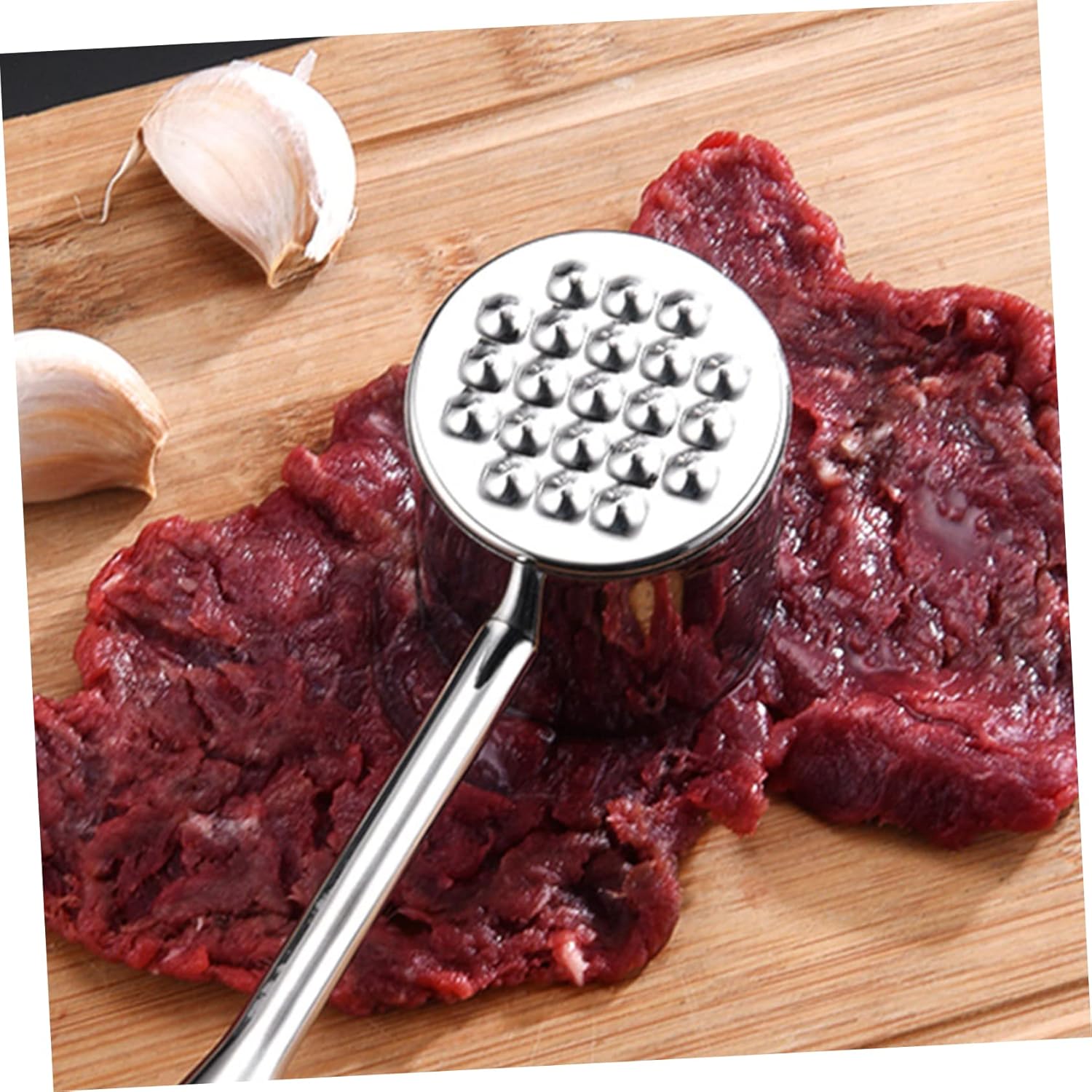 Stainless Steel Meat Mallet Tenderizer Steak Tool Non-slip Handle Easy Storage for Beef Pork