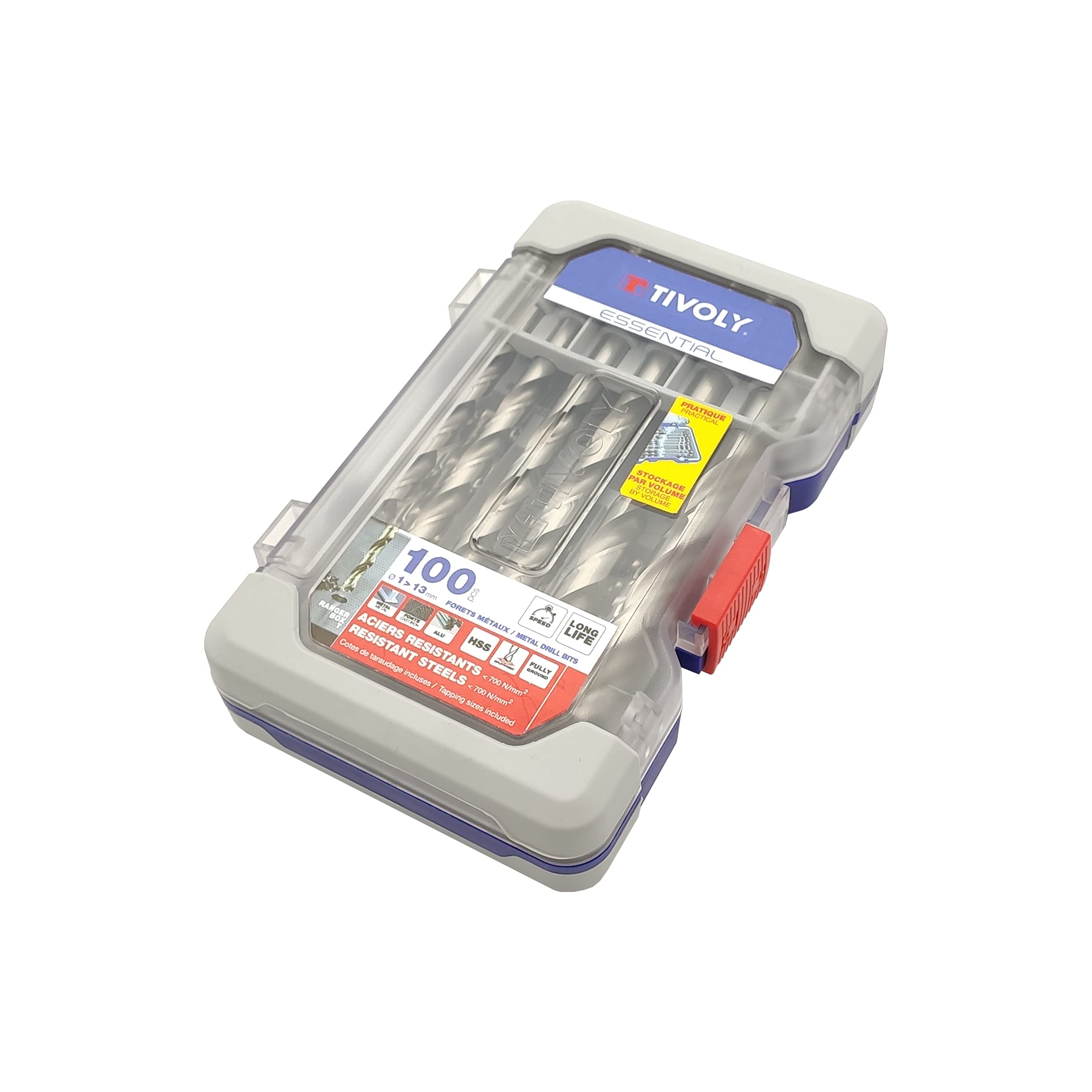 Tivoly 11452070003 Zestaw RANGER 100 wierteł do metalu HSS szlifowane krzyżykowa końcówka Ø 1 do 13 mm ESSENTIAL