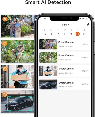Miniatura 5 de LongPlus Cámara de seguridad inalámbrica para exteriores, cámara de seguridad inalámbrica alimentada por batería, cámara WiFi inalámbrica con