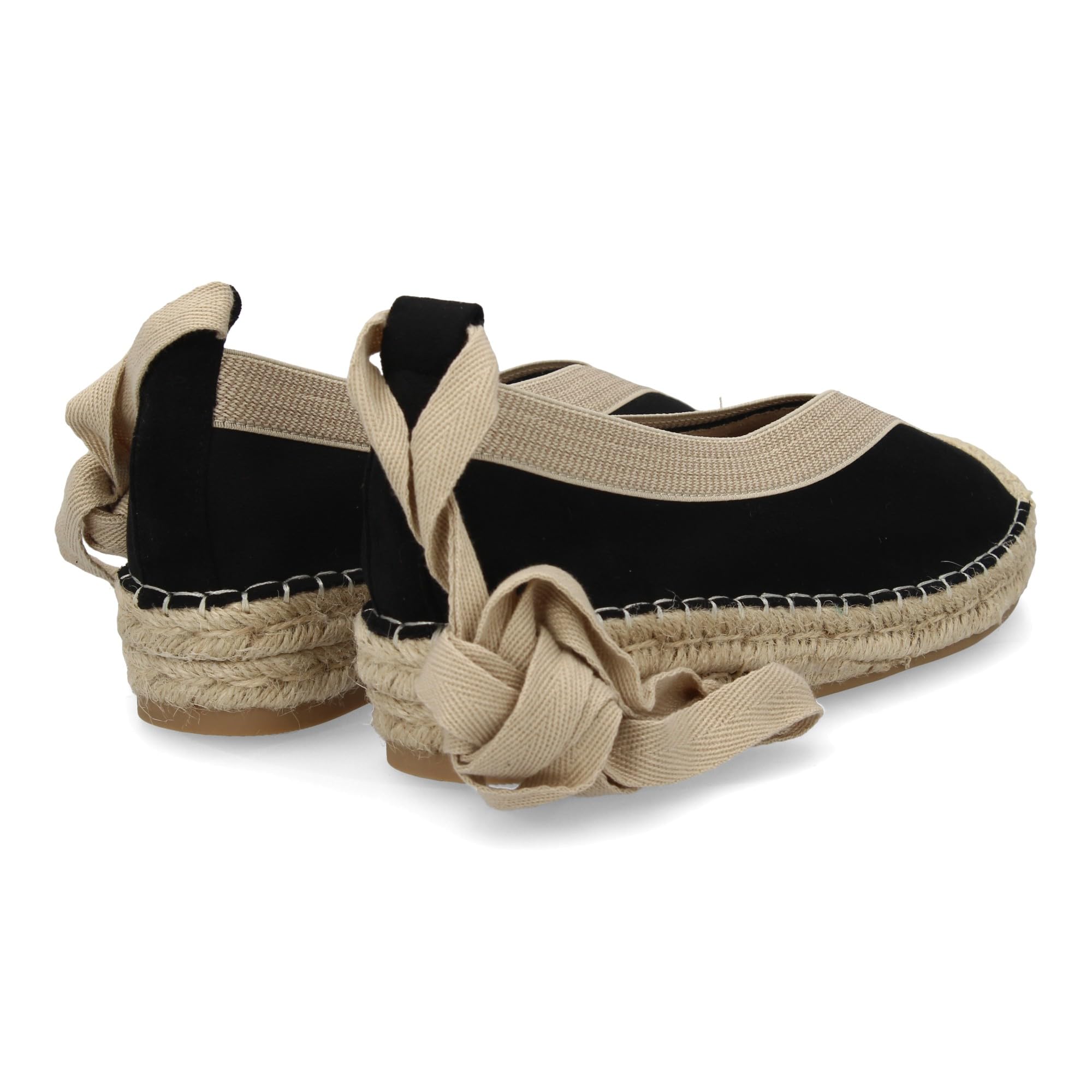 shoes&blues.es Bailarina de Mujer con Yute, Diseno Moderno con Puntera Bordada y Cintas Opcionales para un Ajuste Comodo, Ideales para Primavera-Verano.
