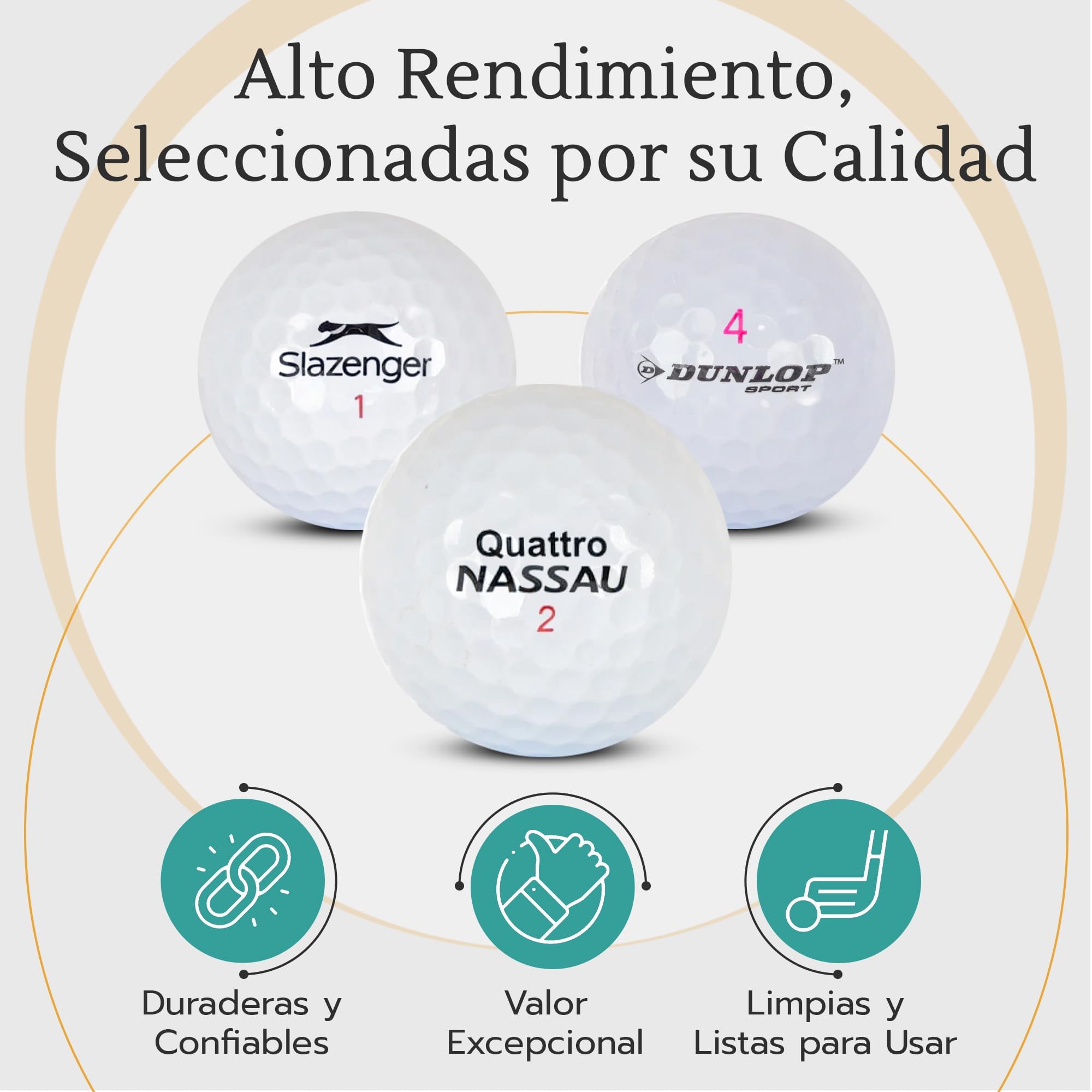 Pelotas de Golf Recuperadas 50 Unidades Mezcla de Marcas Económicas