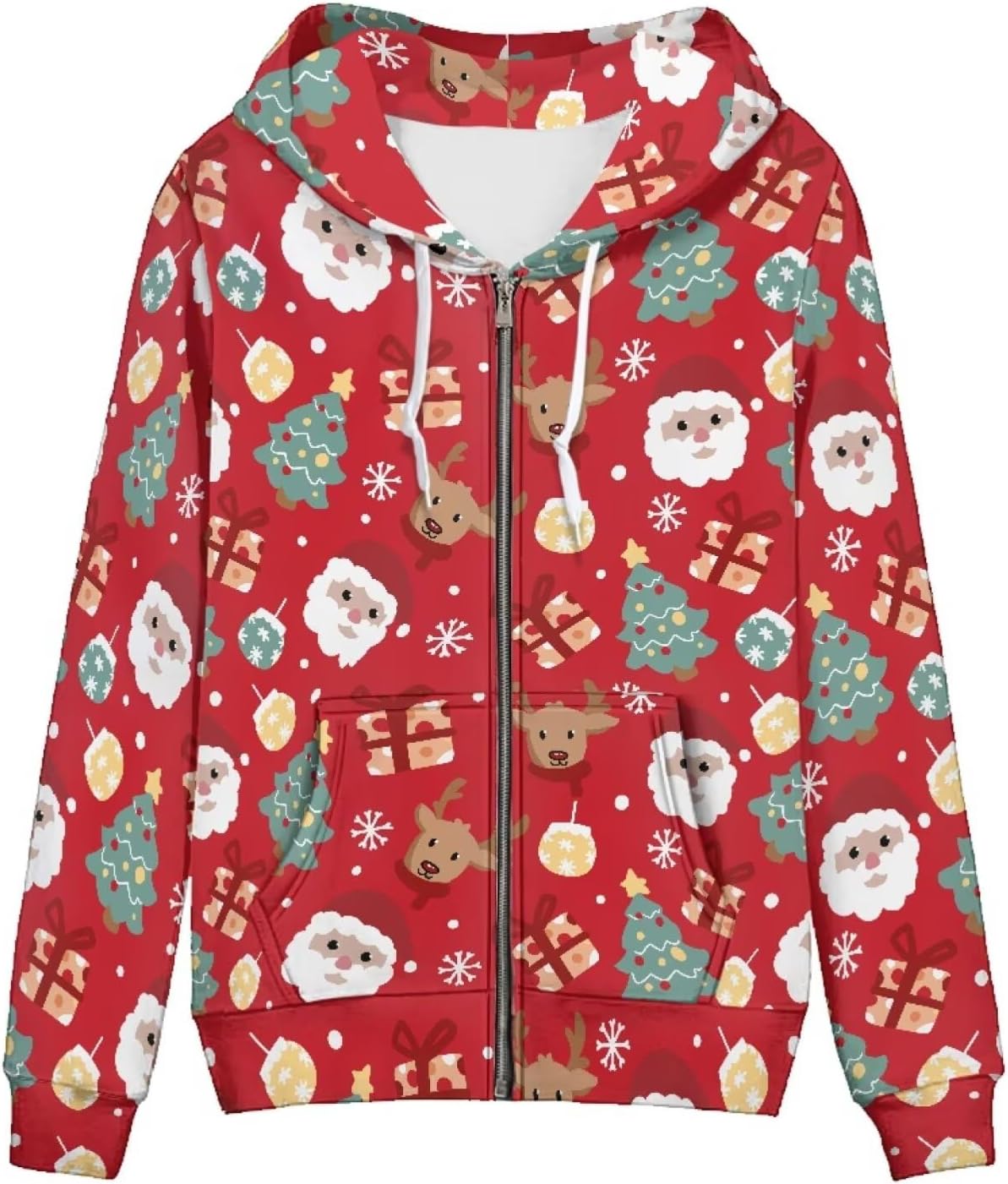 Zip Up Hoodie Women Oversize Hooded Sweatshirt, Causal Pullover Cardigan Drawstring Hoodies with Pockets