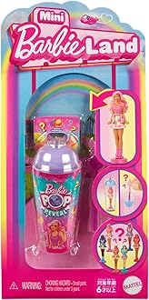 Barbie 986A-HYM26 Mini Barbie Land Pop Reveal Assortment Surprise Pack Baby Doll House Micro Doll 6 Years Old and Up Pink
