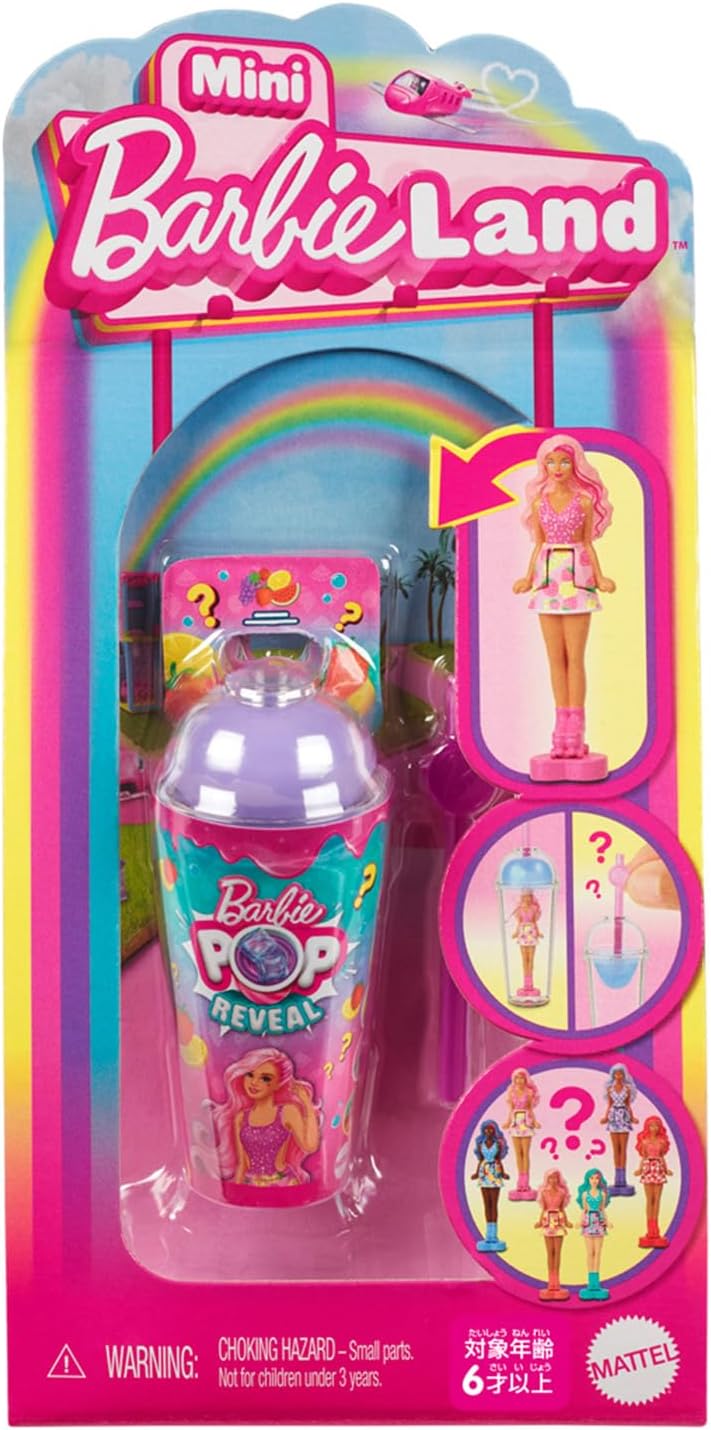 Barbie Mini Barbie Land Pop Rebel Assortment Surprise Pack Pretend Doll House Micro Dolls Ages 6+ Pink 986A-HYM26