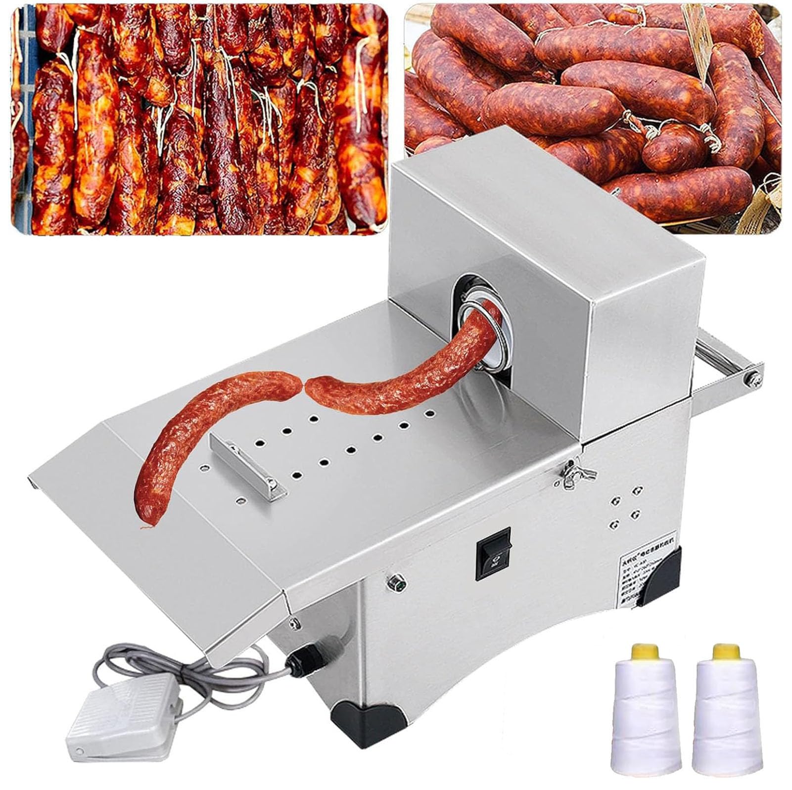 Eiwitany Professional Sausage Tying Machine with Foot Pedal, for Home & Commercial, for Easy Sausage Closure & Knot Tying