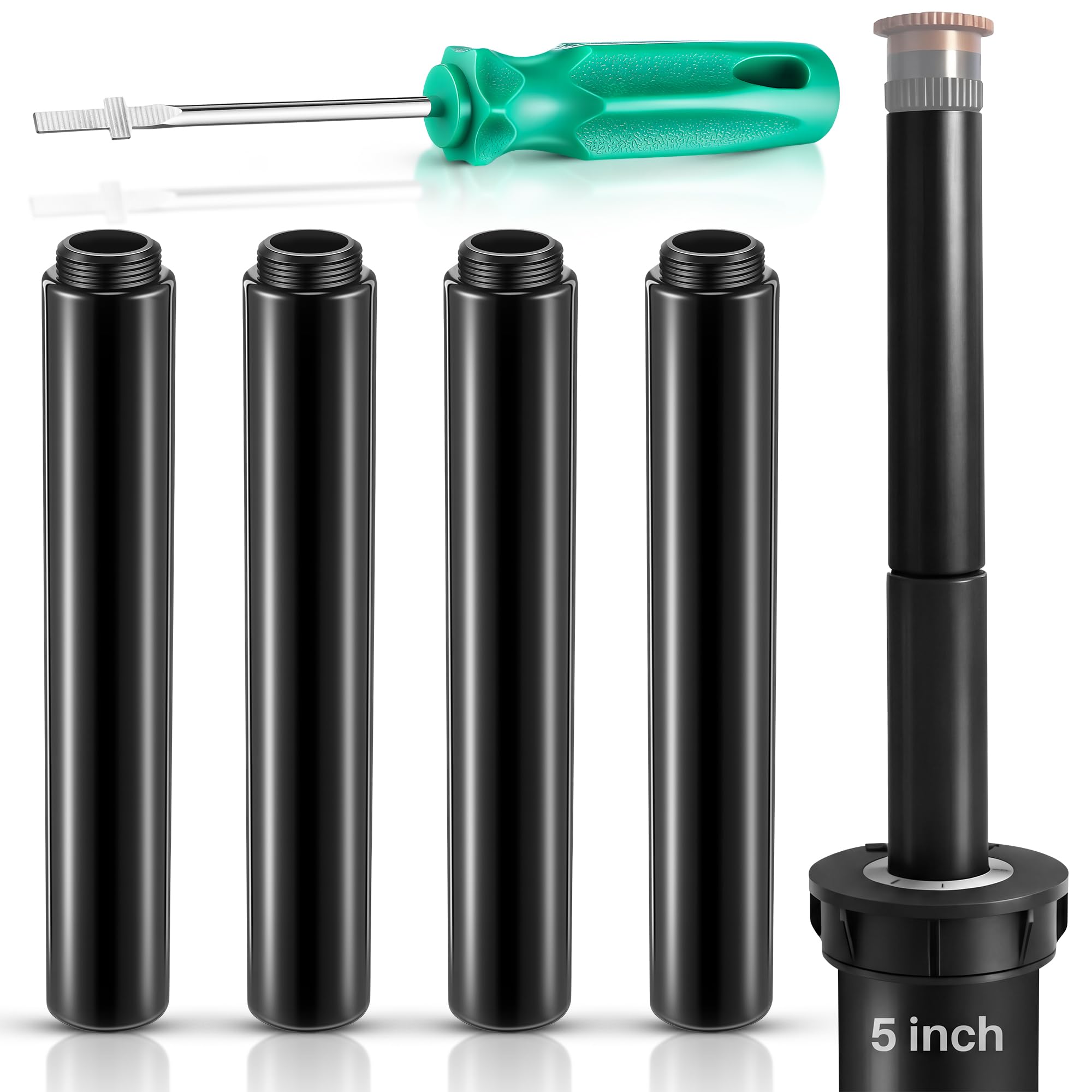 Photo 1 of 5" Sprinkler Extension Riser Compatible with Rain Bird& Hunter(Black,4 Set)