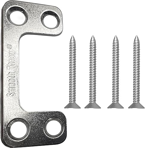 Placa de golpeo ajustable de gran tamaño (1.125 x 2.75 pulgadas) para puertas exteriores - Agujero horizontal y vertical más grande para cerrojos y