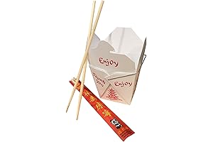 Takeout Feast: Combo Pack of Chinese Take Out Containers (25 Boxes + 25 Chopsticks)