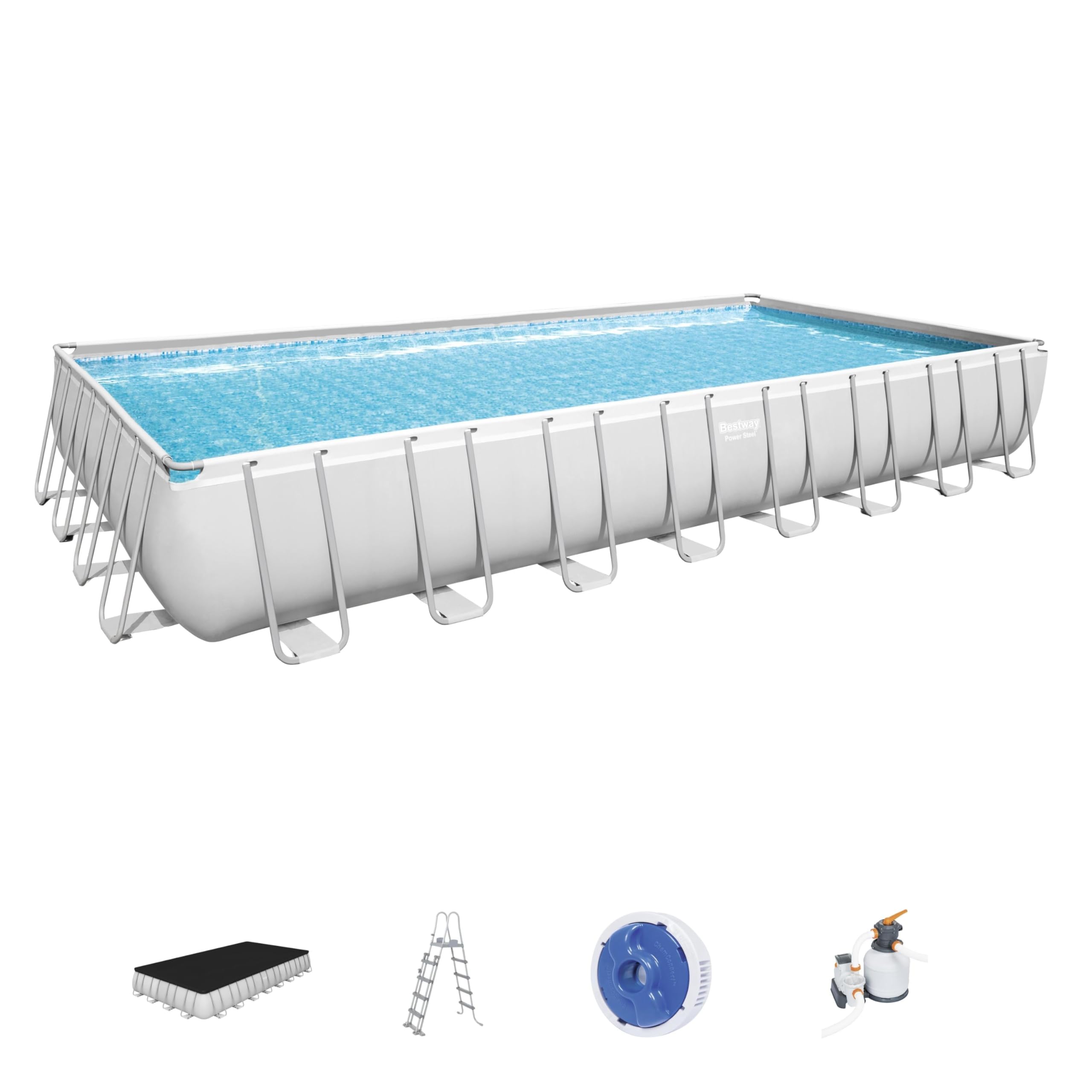 Bestway Power Steel Rectangular Pools, Grey