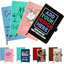 Amlion Custom Journal Notebook with Logo Design Personalized Leather Journaling Notebook with Pen Holder Customized College Ruled Notebooks Lined Journals Gift for Office Work School Church Birthday
