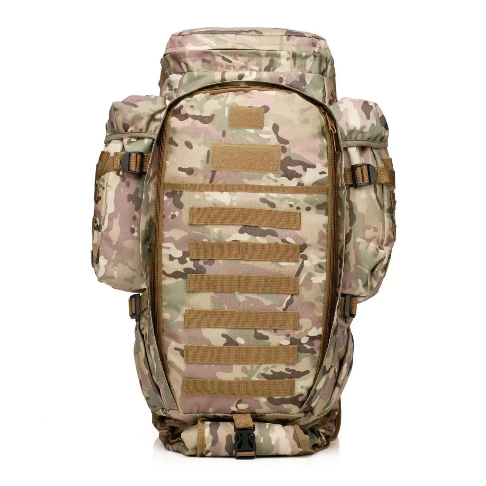CINGHI LUSSO Military Backpack 70L Nylon Assault Pack Tactical Molle Rucksack with Rifle Case Gun Bag for Shooting Hunting Fishing Hiking Large Army Backpack Outdoor Waterproof (CP)