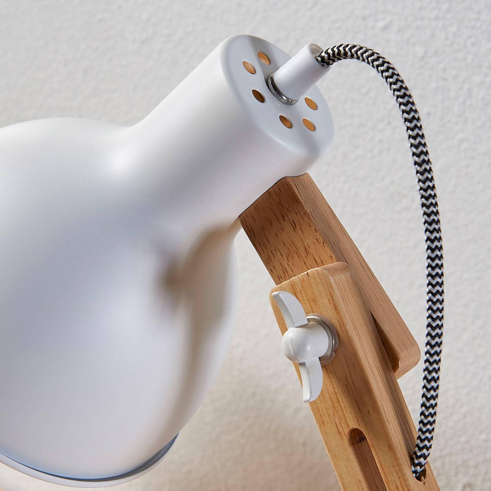 Lindby Tischlampe Shivanja (Modern) aus Holz (1 flammig, E27) - Tischleuchte Schreibtischlampe Nachttischlampe Arbeitszimmerleuchte
