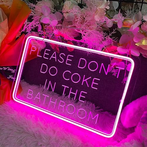 Miniatura 5 de Letrero de neón con texto en inglés Please Dont Do Coke in The Bath para decoración de pared, diseño de talla artística 3D, para interiores