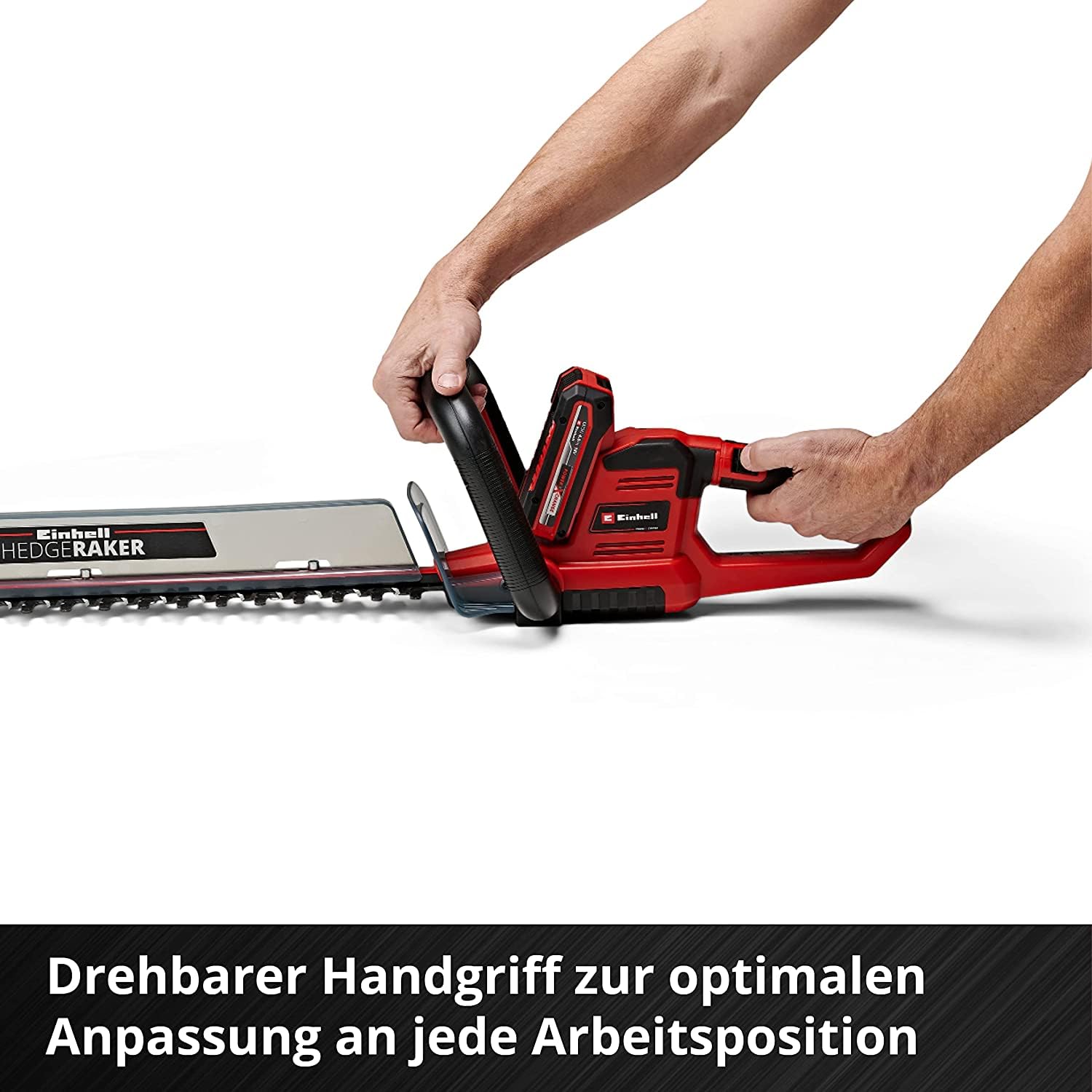 Einhell Akku-Heckenschere GE-CH 18/60 Li-Solo Power X-Change (18 V, 60 cm Schnittlänge, 22 mm Zahnabstand, drehbarer Handgriff, inkl. Schnittgutsammler, ohne Akku)