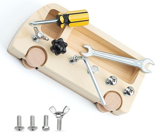 Montessori Toys - Juego de tablero de destornillador de madera para niños de 3, 4 y 5 años, juguetes sensoriales para niños pequeños, juguetes