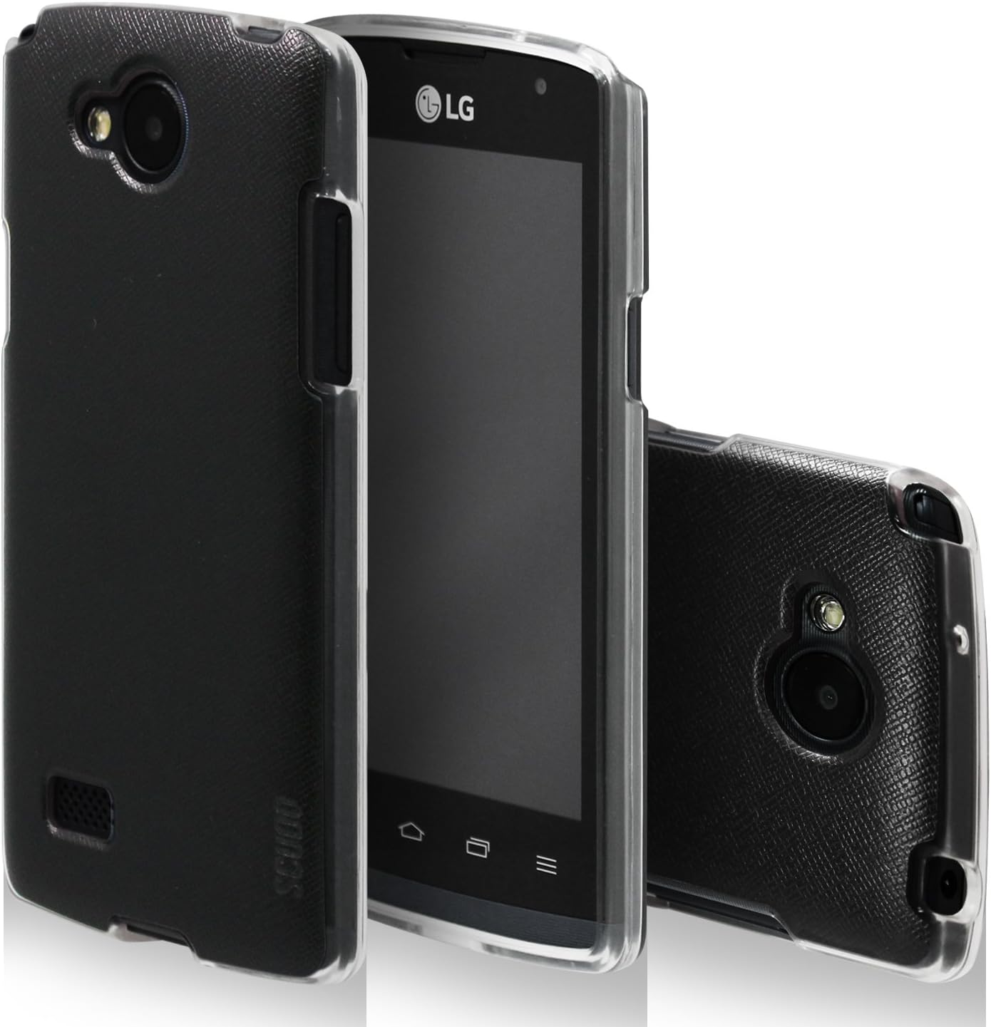 LG Joy Case, Scudo [Vivid Shield Saffiano] Protective LG Y30 Case Anti Shock / Slim Fit / 2mm Thick TPU Cover for LG Joy - Black