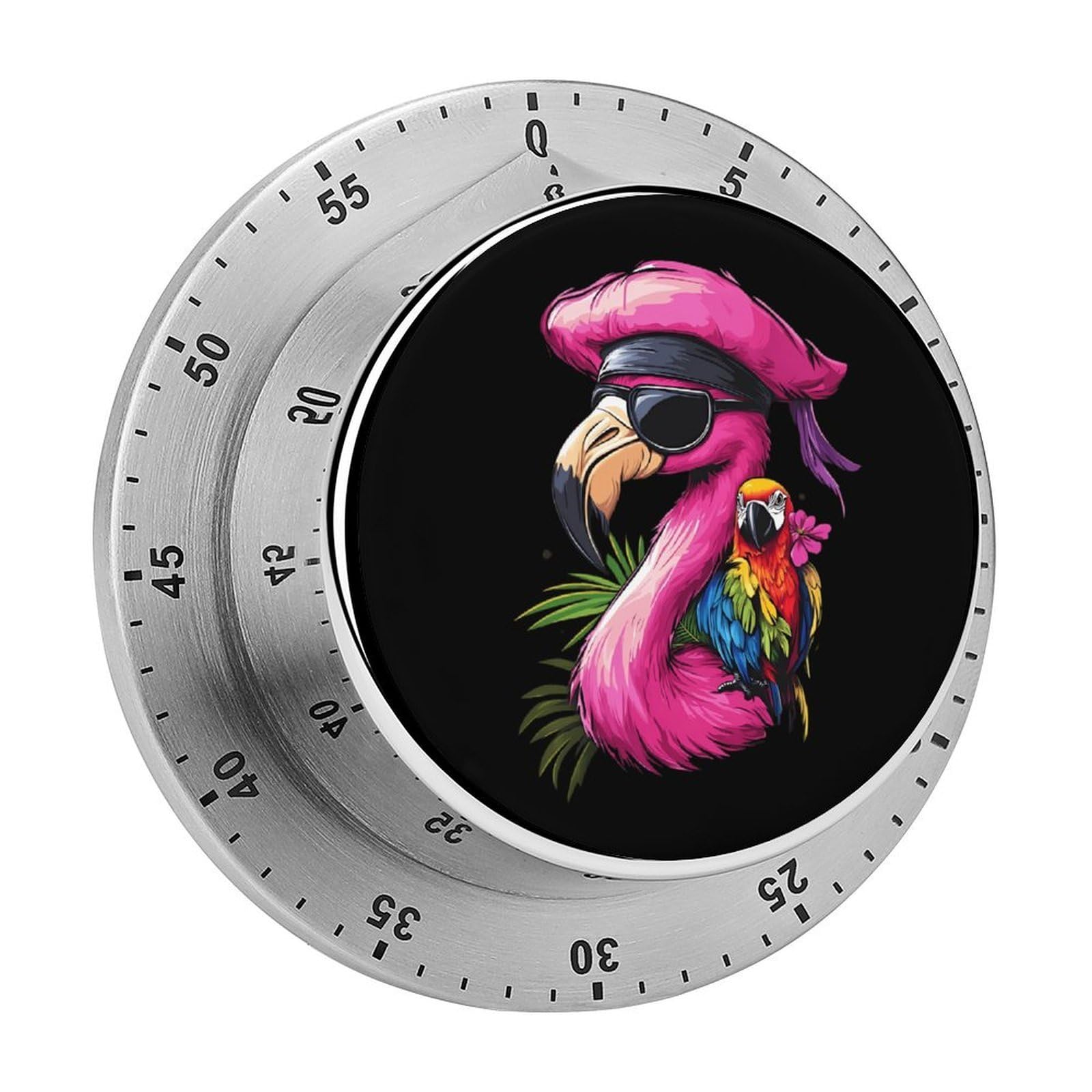 Cute Flamingo Parrot Bird Funny Timer 60 Minute Countdown Timer Mechanical Time Management Tool for Kitchen Work