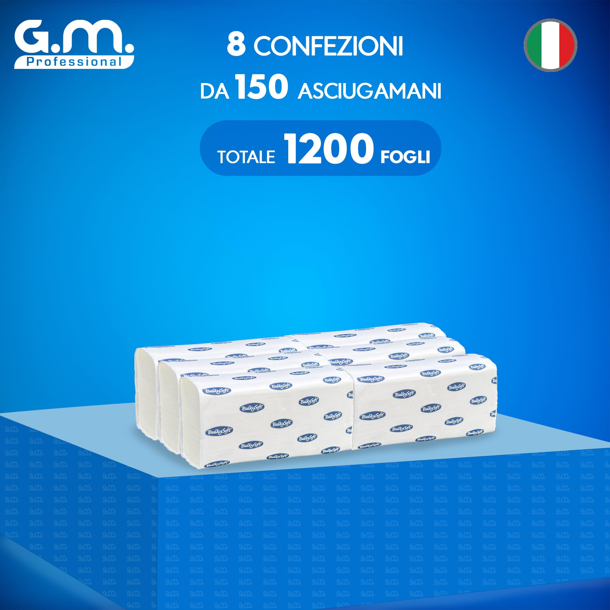 Tovaglioli Di Carta Intercalati 2 Veli 100% Cellulosa 21,5 X 24 Cm Piegati a Z 6 Pacchetti da 200