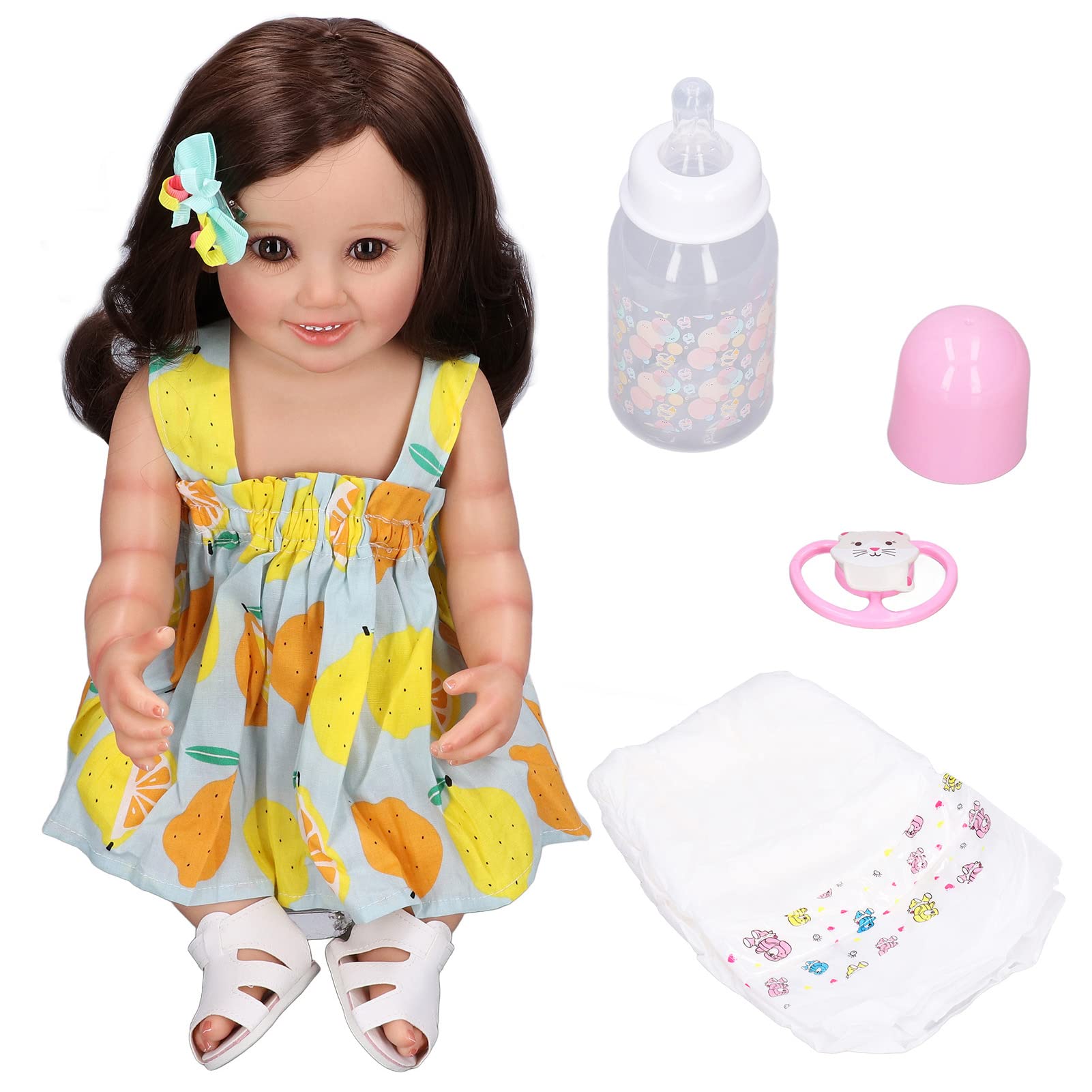 Generic Doll 21,7" Realistyczne, Realistyczne Winylowe Lalki dla Dzieci Prezent dla Dzieci z Akcesoriami