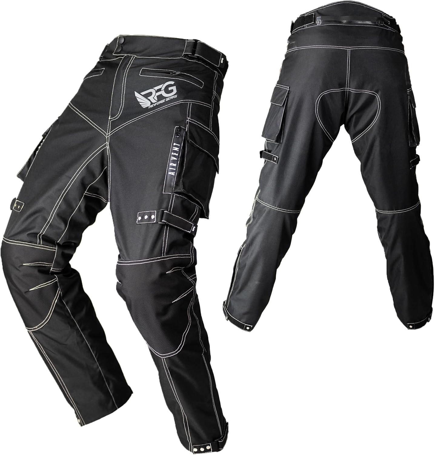 RFG Motorcycle Pants – Waterproof Cordura Fabric - Riding Pants with Armor Zippers & Double Stitching