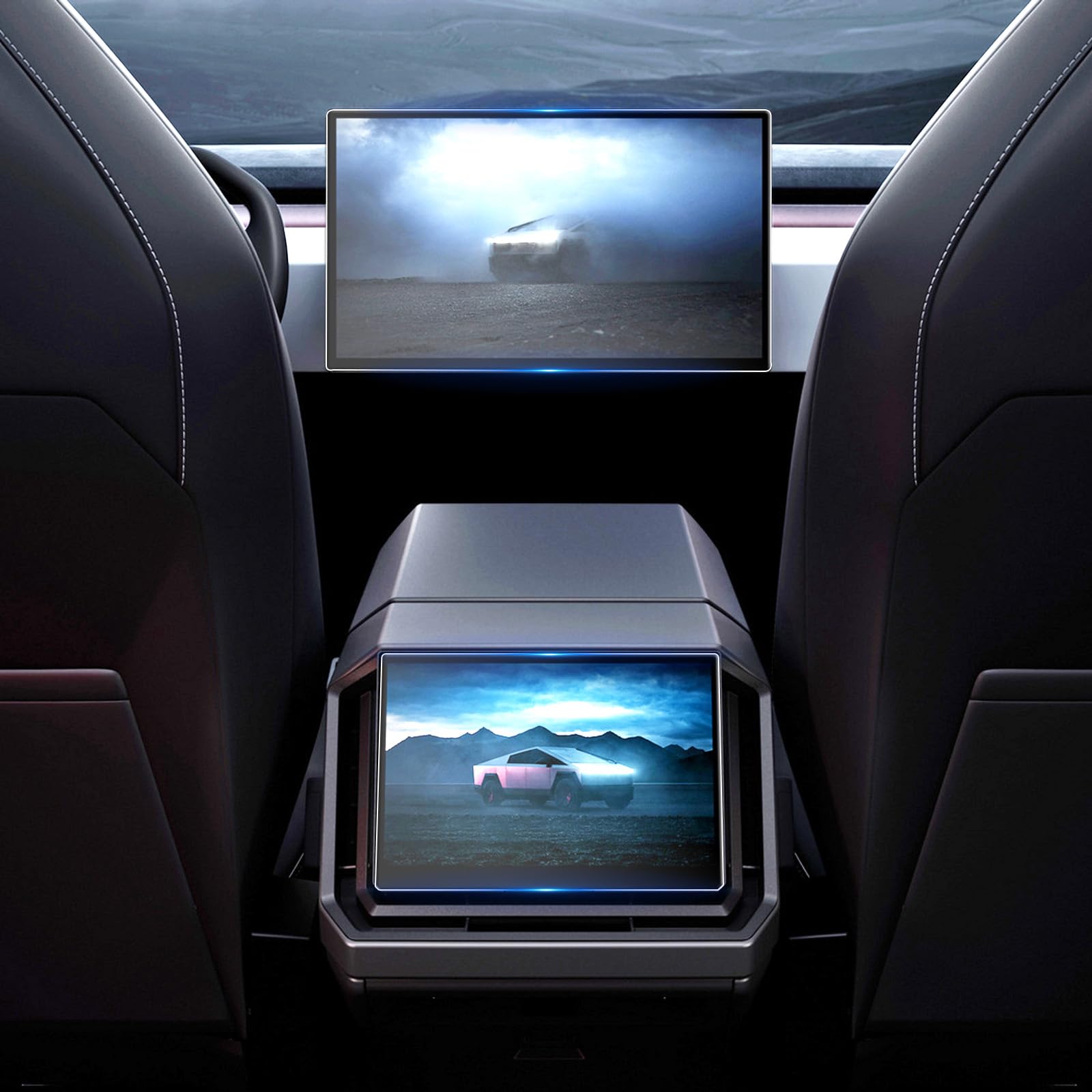 Yee Pin for Tesla Cybertruck Screen Protector - 18.5' Central Touchscreen & 9.4' Rear Passenger Screens, 4 Pack Cyberbeast Nano Protective Film
