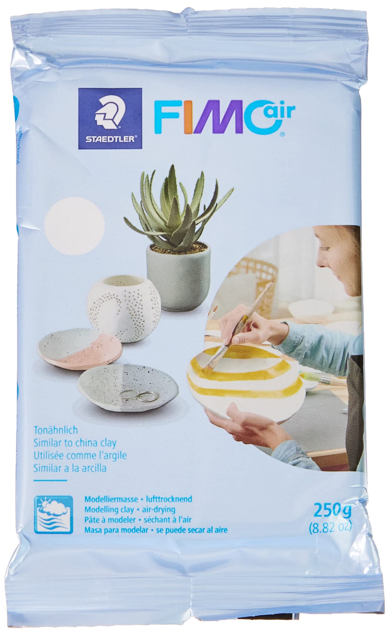 STAEDTLER 8103-0 FIMOair - Air Drying Modelling Clay, 250g - White (Pack of 1)